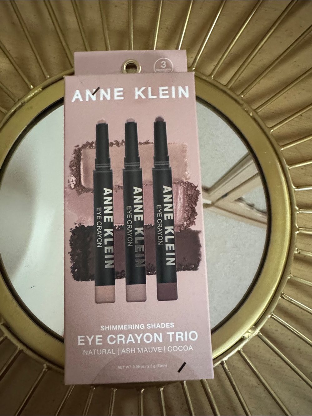 New Anne Klein Shimmering Shades Eye Crayon Trio - Natural, Ash Mauve, Cocoa